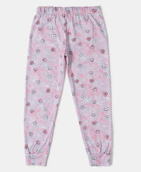 Super Combed Cotton Printed Full Sleeve T-Shirt and Pyjama Set - Flamingo Pink AOP-5