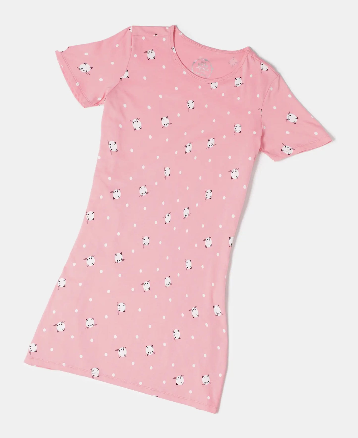 Super Combed Cotton Printed Dress with Matching Headband - Flamingo Pink-6