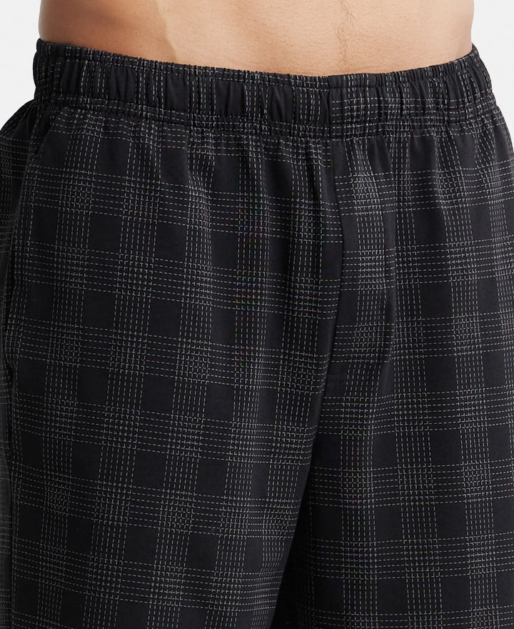 Super Combed Cotton Elastane Stretch Regular Fit Shorts with Side Pockets - Black-6