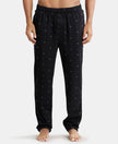 Super Combed Cotton Elastane Stretch Regular Fit Pyjama with Inner Drawstring - Black-1