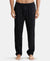 Super Combed Cotton Elastane Stretch Regular Fit Pyjama with Inner Drawstring - Black-1