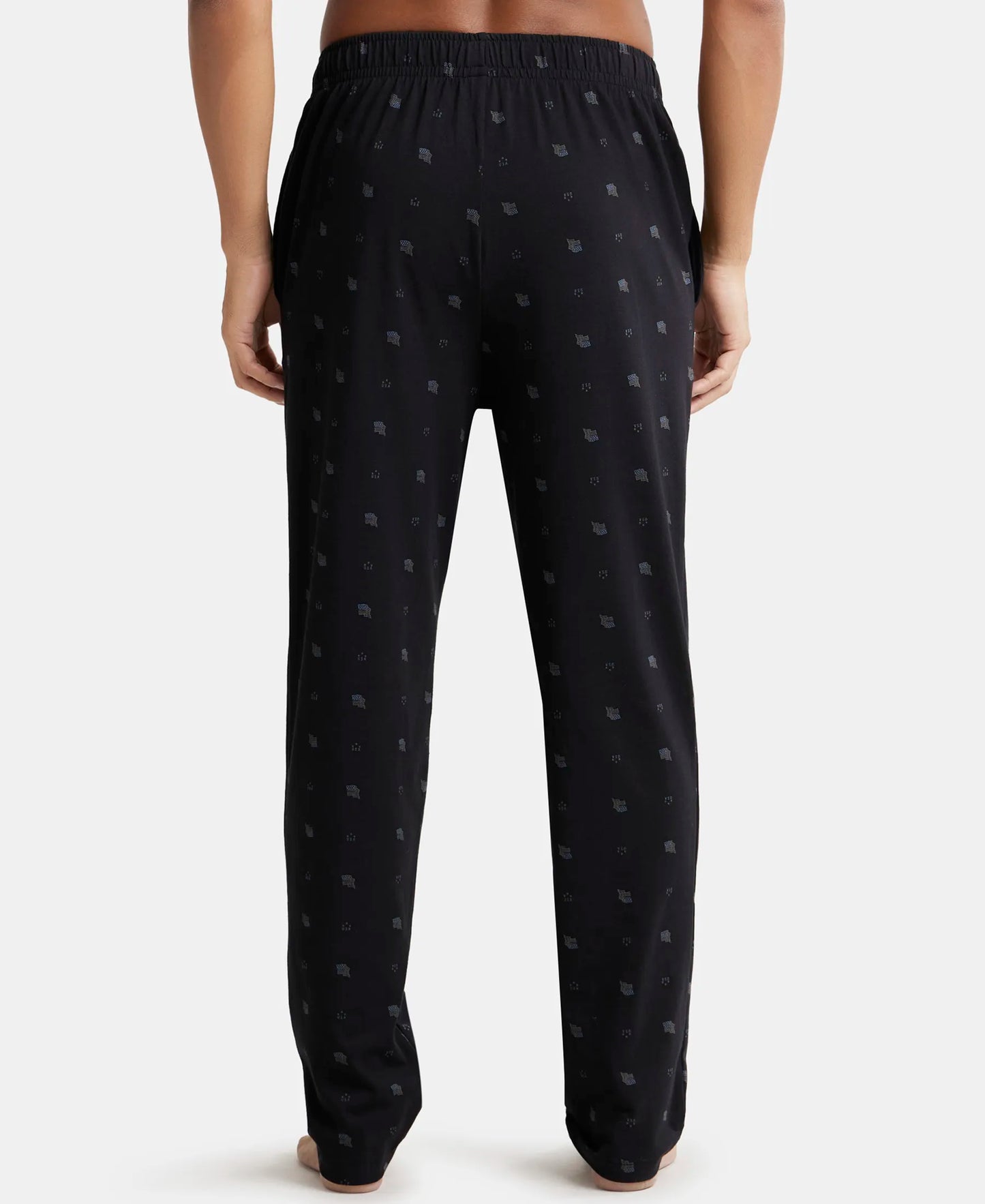 Super Combed Cotton Elastane Stretch Regular Fit Pyjama with Inner Drawstring - Black-3