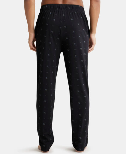 Super Combed Cotton Elastane Stretch Regular Fit Pyjama with Inner Drawstring - Black-3