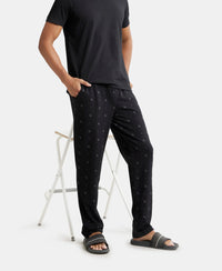 Super Combed Cotton Elastane Stretch Regular Fit Pyjama with Inner Drawstring - Black-5