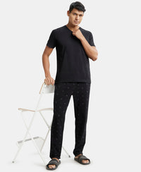 Super Combed Cotton Elastane Stretch Regular Fit Pyjama with Inner Drawstring - Black-6