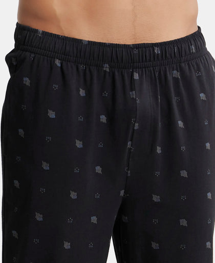 Super Combed Cotton Elastane Stretch Regular Fit Pyjama with Inner Drawstring - Black-7
