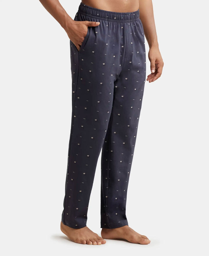 Super Combed Cotton Elastane Stretch Regular Fit Pyjama with Inner Drawstring - Graphite-2