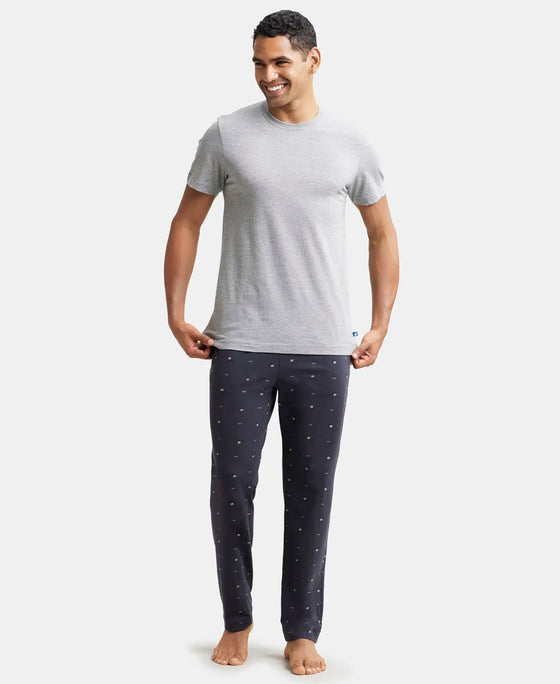 Super Combed Cotton Elastane Stretch Regular Fit Pyjama with Inner Drawstring - Graphite-4