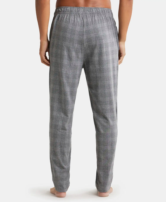 Super Combed Cotton Elastane Stretch Regular Fit Pyjama with Inner Drawstring - Mid Grey Melange-3