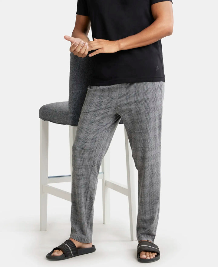 Super Combed Cotton Elastane Stretch Regular Fit Pyjama with Inner Drawstring - Mid Grey Melange-5