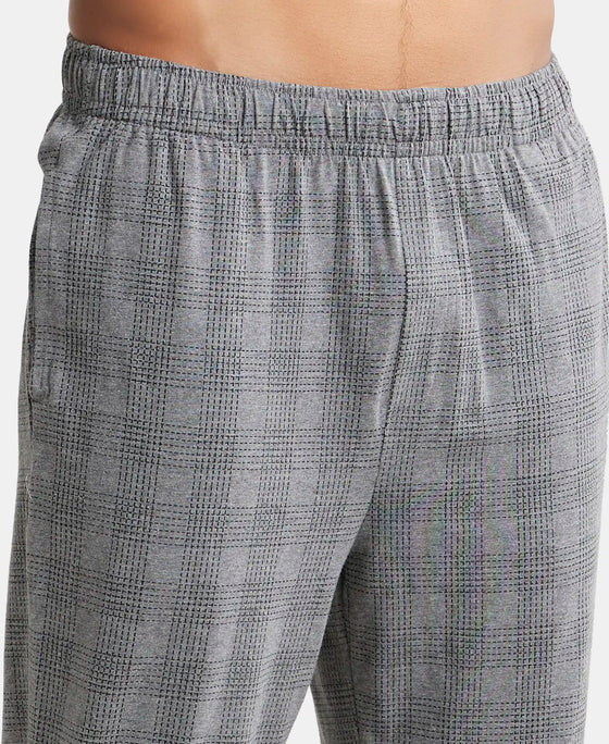 Super Combed Cotton Elastane Stretch Regular Fit Pyjama with Inner Drawstring - Mid Grey Melange-6