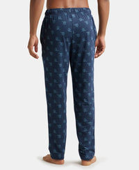 Super Combed Cotton Elastane Stretch Regular Fit Pyjama with Inner Drawstring - Navy-3