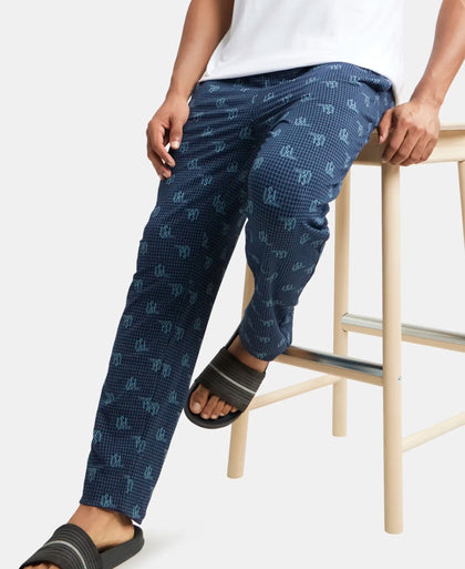 Super Combed Cotton Elastane Stretch Regular Fit Pyjama with Inner Drawstring - Navy-5