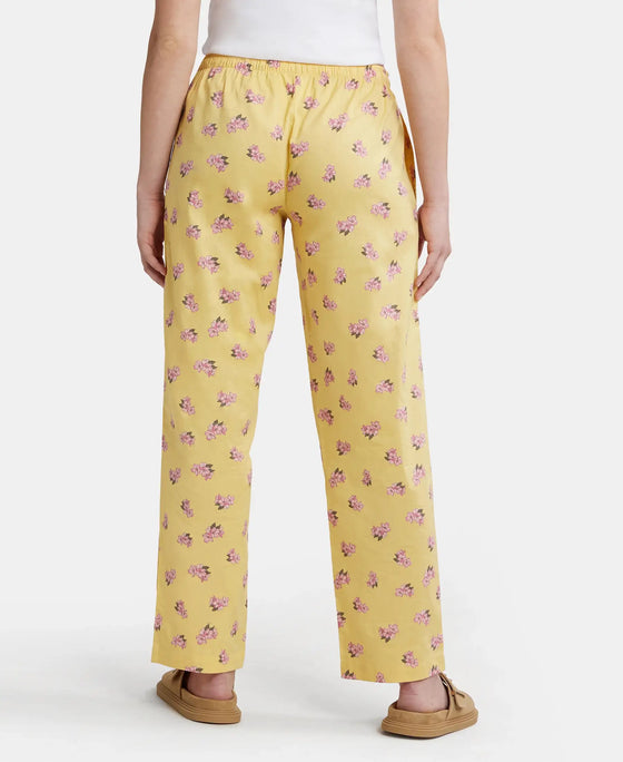 Super Combed Cotton Woven Fabric Relaxed Fit Striped Pyjama with Side Pockets - Banana Cream Assorted Checks-3