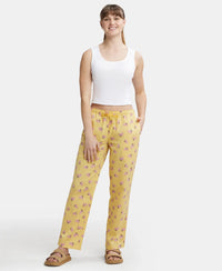 Super Combed Cotton Woven Fabric Relaxed Fit Striped Pyjama with Side Pockets - Banana Cream Assorted Checks-4