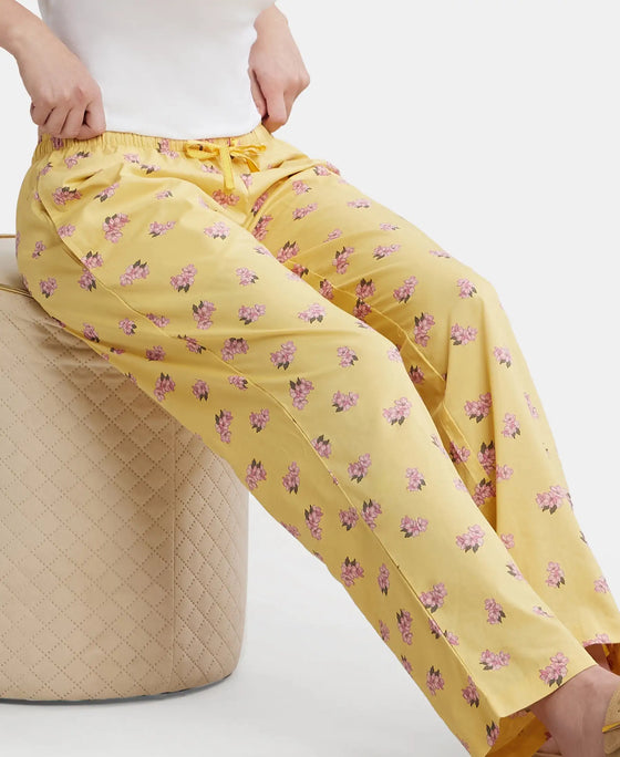 Super Combed Cotton Woven Fabric Relaxed Fit Striped Pyjama with Side Pockets - Banana Cream Assorted Checks-5