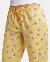 Super Combed Cotton Woven Fabric Relaxed Fit Striped Pyjama with Side Pockets - Banana Cream Assorted Checks-6