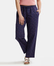 Super Combed Cotton Woven Fabric Relaxed Fit Striped Pyjama with Side Pockets - Classic Navy Assorted Checks-1