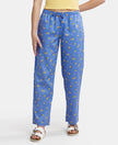 Super Combed Cotton Woven Fabric Relaxed Fit Striped Pyjama with Side Pockets - Iris Blue Assorted Checks-1