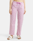 Super Combed Cotton Woven Fabric Relaxed Fit Striped Pyjama with Side Pockets - Lavender Scent Assorted Checks-1