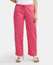 Super Combed Cotton Woven Fabric Relaxed Fit Striped Pyjama with Side Pockets - Ruby Assorted Checks-1