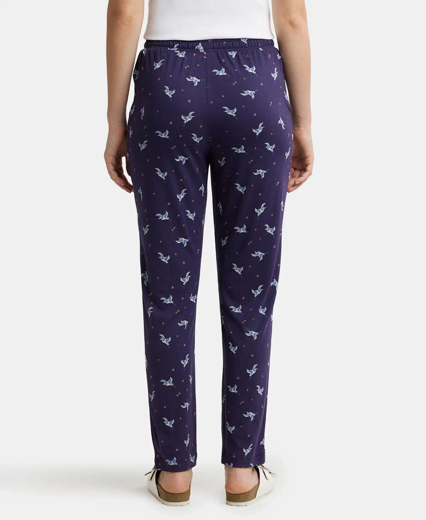 Micro Modal Cotton Relaxed Fit Printed Pyjama with Side Pockets - Classic Navy Assorted Prints-3