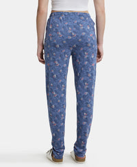 Micro Modal Cotton Relaxed Fit Printed Pyjama with Side Pockets - Infinity Blue-3