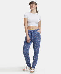 Micro Modal Cotton Relaxed Fit Printed Pyjama with Side Pockets - Infinity Blue-6
