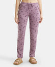 Micro Modal Cotton Relaxed Fit Printed Pyjama with Side Pockets - Old Rose Assorted Prints-1