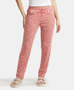 Micro Modal Cotton Relaxed Fit Printed Pyjama with Side Pockets - Peach Blossom Assorted Prints-1