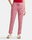 Micro Modal Cotton Relaxed Fit Printed Pyjama with Side Pockets - Wild Rose-1