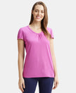 Micro Modal Cotton Relaxed Fit Solid V Neck Half Sleeve T-Shirt - Lavendor Scent-1