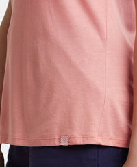 Micro Modal Cotton Relaxed Fit Solid V Neck Half Sleeve T-Shirt - Wild Rose-6