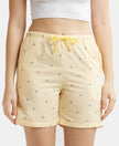 Super Combed Cotton Yarn Dyed Woven Relaxed Fit Striped Shorts with Side Pockets - Banana Cream Assorted Checks-1