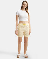 Super Combed Cotton Yarn Dyed Woven Relaxed Fit Striped Shorts with Side Pockets - Banana Cream Assorted Checks-4