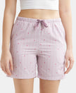 Super Combed Cotton Yarn Dyed Woven Relaxed Fit Striped Shorts with Side Pockets - Old Rose-1