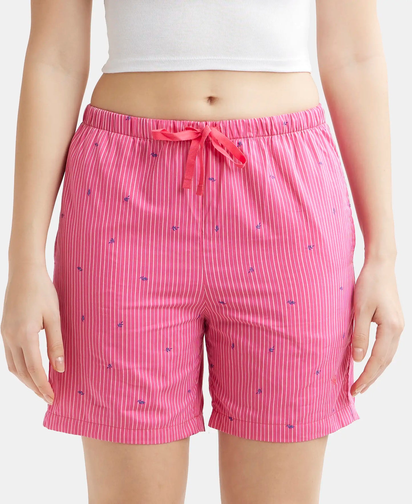 Super Combed Cotton Yarn Dyed Woven Relaxed Fit Striped Shorts with Side Pockets - Ruby Assorted Checks-1