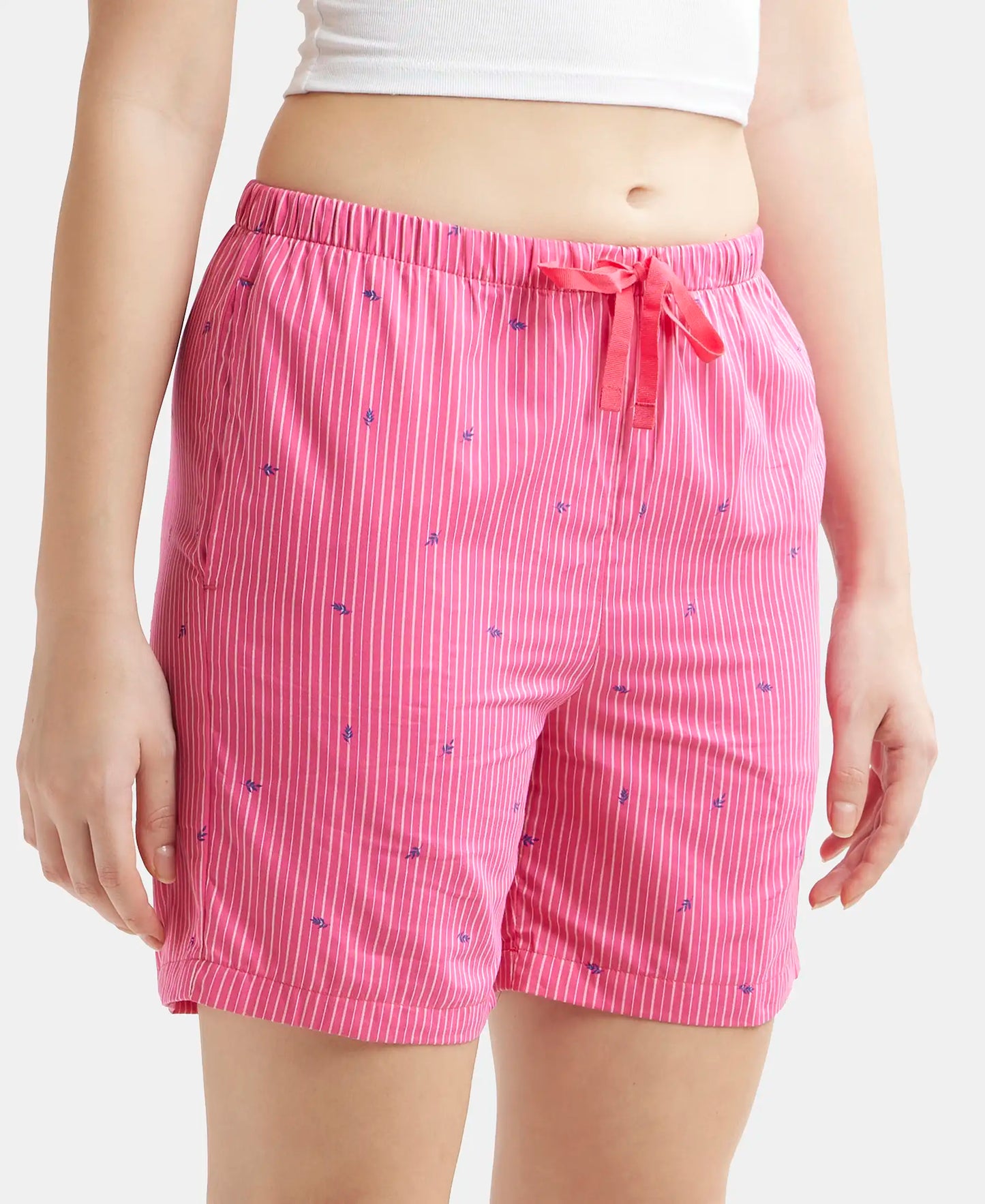 Super Combed Cotton Yarn Dyed Woven Relaxed Fit Striped Shorts with Side Pockets - Ruby Assorted Checks-2