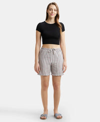 Super Combed Cotton Yarn Dyed Woven Relaxed Fit Striped Shorts with Side Pockets - Vapour Blue-4