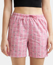 Super Combed Cotton Yarn Dyed Woven Relaxed Fit Striped Shorts with Side Pockets - Wild Rose-1