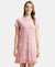 Micro Modal Cotton Ruffled Hem Styled Half Sleeve Printed Sleep Dress - Blush Assorted Prints-1