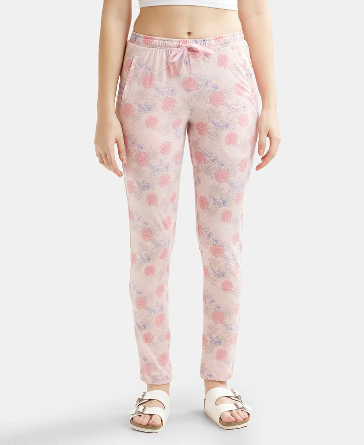 Super Combed Cotton Relaxed Fit Printed Pyjama with Side Pockets - Orchid Pink-1
