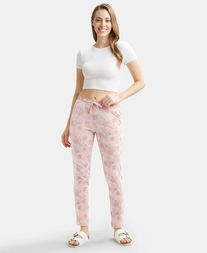 Super Combed Cotton Relaxed Fit Printed Pyjama with Side Pockets - Orchid Pink-4