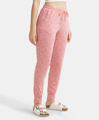 Super Combed Cotton Relaxed Fit Cuffed Hem Styled Printed Pyjama With Side Pockets - Brandied Apricot-2