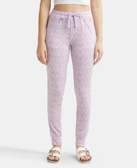 Super Combed Cotton Relaxed Fit Cuffed Hem Styled Printed Pyjama With Side Pockets - Pastel Lilac-1