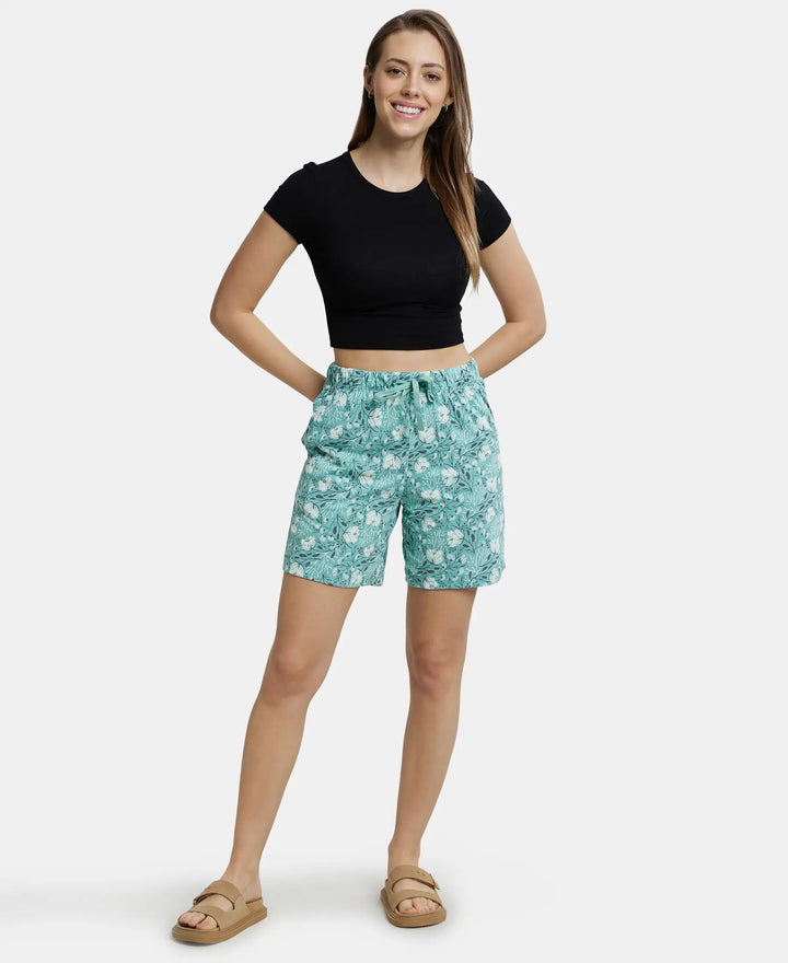 Super Combed Cotton Relaxed Fit Printed Shorts with Convenient Side Pockets - Canton-4