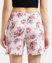 Super Combed Cotton Relaxed Fit Printed Shorts with Convenient Side Pockets - Orchid Pink-3