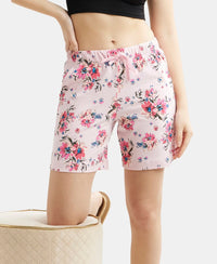 Super Combed Cotton Relaxed Fit Printed Shorts with Convenient Side Pockets - Orchid Pink-5