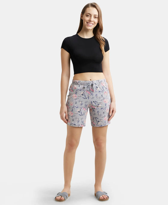 Super Combed Cotton Relaxed Fit Printed Shorts with Convenient Side Pockets - Quarry-4