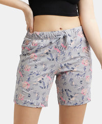 Super Combed Cotton Relaxed Fit Printed Shorts with Convenient Side Pockets - Quarry-5